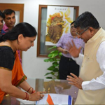 Meeting Hon'ble minister of Law and Justice and Minister of Information Technology Shri Ravi Shankar Prasad